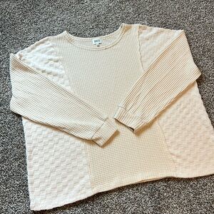 BKE Women's Cream Textured Sweatshirt